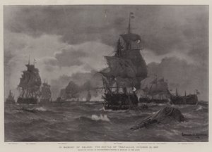 Em memória de Nelson, a batalha de Trafalgar, 21 de outubro de 1803